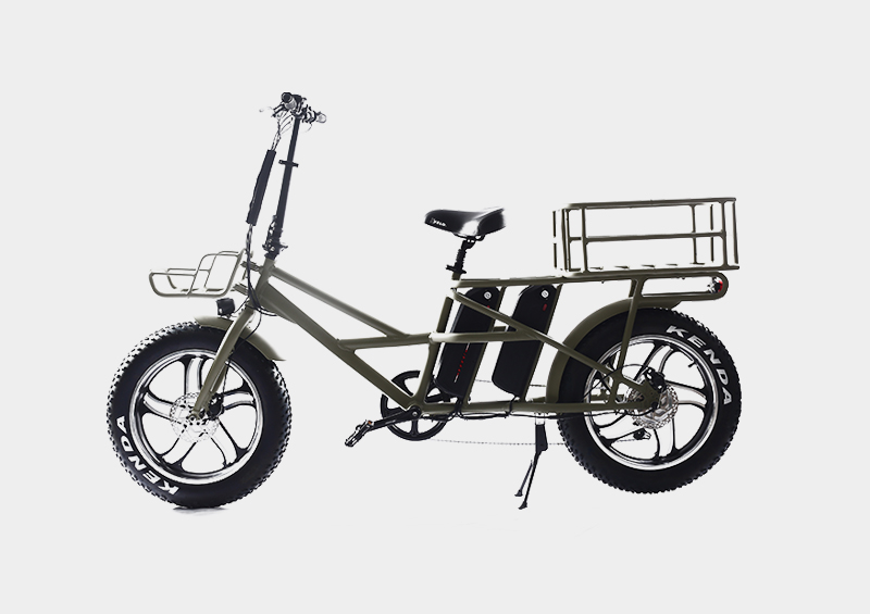 Front and rear double basket and battery fast food pizza  delivery electric cargo bicycle bike