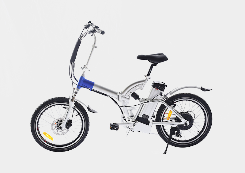 full suspension frame silver fish battery electric folding bicycle