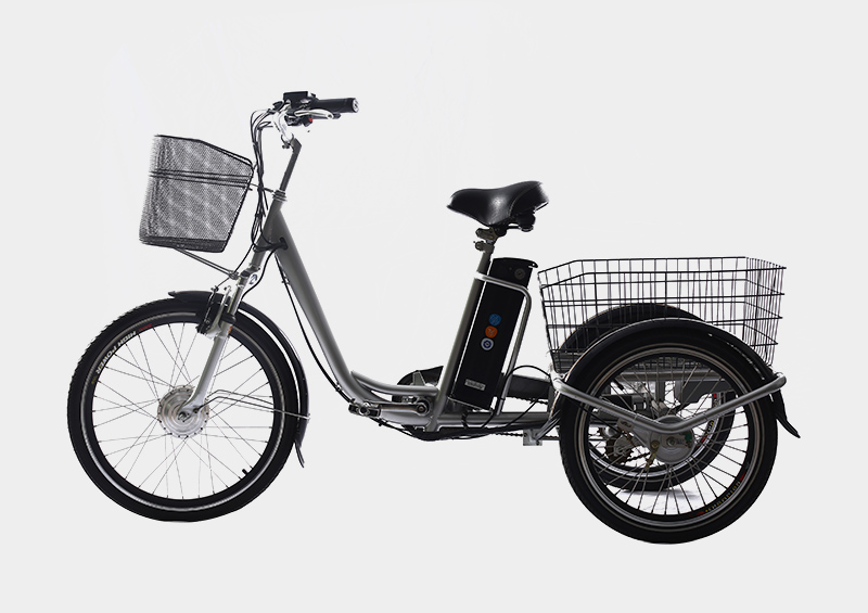 Front 24 rear 20 inch front drive cargo basket electric trike